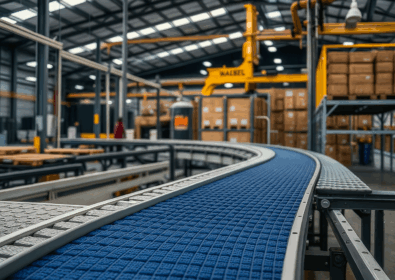 Cinta transportadora modular industrial para centros logísticos en Buenos Aires